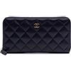 CHANEL Pre-Owned - Portafoglio CC in pelle Caviar trapuntata con zip 2015-2016 - Donna - pelle caviar - Taglia unica - Blu