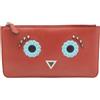 Fendi Pre-Owned - Portamonete Faces in pelle - Donna - pelle/tessuto - Taglia unica - Rosso
