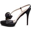 Valentino Garavani Pre-Owned - Sandali con cinturino posteriore 125mm - Donna - PVC/pelle/raso/pelle - 39.5 - Nero