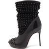 Christian Louboutin Pre-Owned - Stivali con borchie 100mm - Donna - pelle/pelle scamosciata/pelle lucida/pelle - 36 - Nero