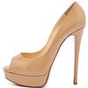 Christian Louboutin Pre-Owned - Pumps in pelle con tacco 150mm - Donna - pelle lucida/pelle/pelle - 38.5 - Toni neutri