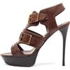 Burberry Pre-Owned - Sandali in pelle 140mm - Donna - pelle/pelle/pelle - 40 - Marrone