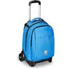 Invicta Trolley Scuola New Tech Solid, Azzurro, 3 in 1, Zaino con Carrello Sganciabile, Multi tasche, Maxi Capienrte, Scuola, Viaggio e Tempo Libero, Ragazzi