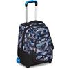 Seven Trolley Scuola Fisso, Blu, 2 in 1, Doppio Uso, Trolley e Zaino, Zaino Scuola Viaggio, Bambino Ragazzo