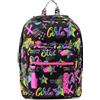 Seven Zaino New Fit, Rosa e Nero, Fantasy Black, Doppio Scomparto, Scuola e Viaggio, Ragazze e Bambine