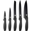 MasterChef Set Coltelli da Cucina, Collezione di Coltello Chef per Pane, Carne e Verdure, Acciaio Inox, Prova di Calore, Lavabile in Lavastoviglie, 5 Pezzi, Nero