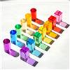 Blocchi da costruzione Cubi acrilici lisci arcobaleno per bambini piccoli