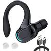 Lumitrex Auricolare Bluetooth V5.2 Singolo Senza Fili con Integrato Microfono Cuffie Mono Wireless Riduzione Rumore Sportivo Lungo Raggio HD Chiamata 20 Riproduzione per iPhone Android PC con Cavo di Ricarica