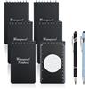 SHILIPAIJC 6 Pezzi Mini Quaderni Impermeabile, Blocco Note Piccolo Taccuino Tascabile con Penna, per Tutte le Stagioni Block Notes Tascabile a Spirale Tactical Blocchi Appunti per All'aperto, 50 Fogli (Nero)