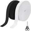 Furuising 2 Pezzi Elastico per Cucito 20 mm × 20 m, Elastico per Pantaloni Bianco e Nero, Piatto Elastici da Cucito con Forbici per Pantaloni, Cucito, Fai da Te a Mano