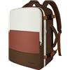 Taygeer Zaino Viaggio 45x36x20, Casual Zaini Uomo Donna con Porta USB, Zaino da Viaggio Aereo Bagaglio a Mano Impermeabile Zaini Porta PC per Scuola Lavoro Wizz Air Easyjet, Beige Ruggine Marrone