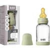 Bibs Biberon in vetro BIBS. Anti-coliche. Tettarella rotonda in lattice di gomma naturale. Favorisce l'allattamento naturale al seno. 120ml, Complete Set - Sage