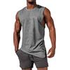Tongmingyun Canottiera da uomo, senza maniche, per palestra, sport, da uomo, girocollo, per il fitness, da uomo, grigio., L