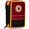 Seven AS Roma Astuccio Scuola 3 Zip Calcio, Rosso, Portapenne Triplo Scomparto Completo Di Penne, Matite, Colori, Scuola Elementare, Bambino