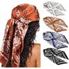 Generisch Foulard da donna, 3 pezzi, grande fazzoletto quadrato in raso, foulard, fazzoletti in raso, sensazione di seta, bandana per capelli, sciarpa bohémien, copricapo, Multicolore-J, 90x90cm