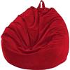 FANSU Copertura per Poltrona Sacco Puff Poltrona Senza Riempimento, Poltrona a Sacco Pigro Poltrona, Velluto a Coste Pouf Poltrona per Adulti e Bambini (85x110cm,Rosso)