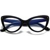 Hubeye Occhiale da lettura da Donna Occhi da Gatto Montatura grande alla moda Lettore Oversized Cat Eye Occhiali Anti-blu con la Custodia in tessuto 1.00