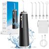 Yeerain Idropulsore Dentale Portatile con 5 Ugelli e 4 Modalità, Irrigatore Orale, Batteria da 2000 mAh | IPX7 Impermeabile | Capacità di 310 ml, Water Flosser Ricaricabile per Adatto a Viaggio e Casa