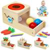 LZDMY Gioco Montessori Legno 1 Anno, Giochi Bambini con Carote Gioco, Scatola Permanenza Montessori Bambini di 1 2 3 Anni, Gioco sensoriale Compleanno Regalo di Pasqua per Ragazzo Ragazza