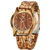 VICVS Orologi in legno da uomo e da donna, noce naturale/legno di ulivo cronografo al quarzo giapponese, cinturino regolabile, sport militari e tempo libero (Zebra)