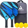 JOOLA Pickleball Set Blue Lightning, Include 2 Racchette, 4 Palline e una Borsa, Ideale per Giocatori Occasionali, Ben Johns, 7 Pezzi