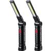 Wigearss 2 Pezzi Torcia Magnetica Ricaricabile USB Lampada da Lavoro Officina Luce LED COB Portatile