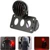 NATGIC Fanale Posteriore per Moto Luce Freno 12V Luci di Marcia Indicatori Luminosi Luce targa Luce di Arresto con Aupporto Staffa - Scocca Nera + Luci Rosse