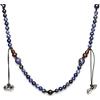 Tamashii Collana unisex collezione mudra. Gioiello realizzato con un cordino di cotone, elementi in metallo e sodalite di colore blu. Collana della lunghezza regolabile da a 45 a 60cm con pi