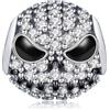 NINGAN 925 Argento Nero Pipistrello Charms Halloween String Perle Compatibile Donna Braccialetto Regalo Festivo