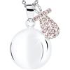 MAMIJUX Chiama Angeli con Ciuccio e Cristalli Rosa - Idea Regalo Gravidanza, Collana Donna Richiamo degli Angeli, Catenina Acciaio