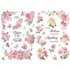 Joeyan Adesivi per Mobili di Trasferimento, 2 fogli di Grandi 43x30cm rosa Rose Design, Adesivi Artigianali per Legno Vetro Metallo Tela Porcellana Porcellana Plastica Decorazione, Rosa d'ispirazione