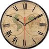TAHEAT Orologio da Muro Mappamondo Legno 30 cm, Vintage Retro Silenzioso Senza Ticchettio per Bagno Cucina Soggiorno