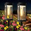 Yorezcop 2Pcs Luci Solari da Giardino, 1000mAh, IP65 Impermeabile, Super Luminoso Luci Alimentate Solari per Esterni, Auto On/Off Solare Alimentato Prato Giardino