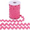 GORGECRAFT 25 iarda X 10mm Rick Rack Trim Wave Fringe Trim Deep Pink Nastro Ondulato Pieghevole RIC Rac Webbing Edge Zig Zag Braid Lace Trim con Bobina per Fai da Te Cucito Artigianato Confezioni