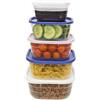 Terryshop74 Kit 5 Contenitori Salva Freschezza 360-500-800-1100-1500 ml con Coperchio - Plastica per Alimenti - Lavabili, Microonde, Freezer, conserva e mette in ordine