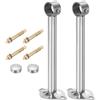 QUARKZMAN 3 Set Supporto Bastone Tenda Soffitto, Adatto a Tubo 25mm/0.98 Lunghezza 200mm/7.87 Ganci Asta Bastoni per Tende Acciaio Inossidabile per Pareti Armadio Tubo Asta Tenda, Argento