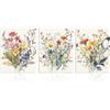 Dazzlewall Set di 3 Decorazioni Murali di Fiori Acquerellati, Quadro Murale su Tela con Fiori Selvatici, Stampe Botaniche Minimaliste per Camera da Letto Soggiorno 30x40 cm Senza Cornice