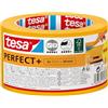 Tesa Nastro per Mascherature Perfect+ - Nastro da pittura in sottile carta Washi per mascherature precise durante la verniciatura - Per uso interno - 2x 50 m x 30 mm, Giallo