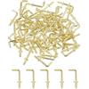 QUARKZMAN 150pz Ganci a Forma di L, 1/2 Pollice Ganci ad Angolo Retto Ganci a Vite Piccoli in Acciaio al Carbonio a Forma di 7 per Appendere, Oro