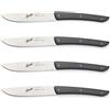 Berkel - Color Set 4 Coltelli Bistecca Lama Liscia 11 cm - Nero