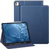 FINTIE Custodia per iPad Pro 13 Pollici (M5 2025 / M4 2024) con Portapenna, Multi-angli Slim Fit Folio Cover Case con Pocket e Auto Sveglia/Sonno, Blu Scuro