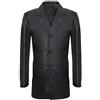 Infinity Leather Cappotto Harrington Nero Lungo 3/4 da Uomo con 3 Bottoni in Pelle di Nappa di Agnello Stile Classico retrò 5XL