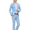 Alvivi Abito da Cerimonia Uomo Slim Fit Formale da Matrimonio Affari Festa Elegante Vestito Uomo Cappotto Giacca Blazer e Pantaloni Cielo Blu- S