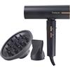BEPER P301ASC010 Asciugacapelli Brushless, 1800W, 3 Velocità, 3 Temperature selezionabili, Indicatore di temperatura LED, Griglia autopulente, Accessori inclusi, Nero