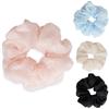SXQLYH Scrunchies - 4 elastici per capelli in pizzo, morbidi e comodi, elastici per capelli, 12 cm, per coda di cavallo