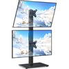 5Rcom Supporto Doppio Monitor Scrivania per Schermi da 13-38 Pollici, Braccio Monitor Verticale Doppio, Girevole, Inclinabile, Regolabile in Altezza con VESA 75x75/100x100mm fino a 20KG