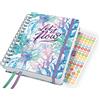 SIGEL J4604 Jolie Agenda spiralata 2024, Underwater Miracles, 16,8 x 21,5 cm, copertina rigida, 240 pagine, viola, verde, blu