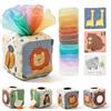 Youuys Scatola Fazzoletti Montessori per Bambini 1 Anno,Giocattolo Sensoriale per Neonati 6-12 Mesi,Giochi Montessori 6-9 Mesi con Specchio,Regalo per Neonato Maschio e Femmina