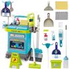 deAO Set di Pulizia per Bambini, 40 PCS, Gioco di Pulizia Simulato con Carrello Rimovibile, Aspirapolvere, Paletta, Scopa, Giocattoli Educativi per la Pulizia Della Casa dei Bambini, Carrelli Pulizia