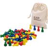 GICO Set di 60 coni di calma, 24 x 12, in legno, in 4 colori, rosso, blu, giallo, verde - 2134
